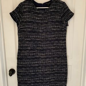 Navy tweed shift dress